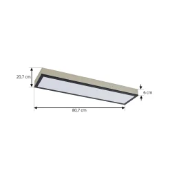 Lindby LED-kattovalaisin Laviona, CCT, himmennettävä, betoni, 80 cm