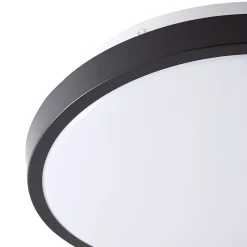 Lindby LED kattovalaisin Medon Ø 29 cm musta muovi IP44