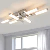 Lindby LED-kattovalaisin Patrik, 62 cm, 6 valoa, kromi, IP44