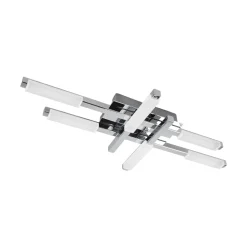 Lindby LED-kattovalaisin Patrik, 62 cm, 6 valoa, kromi, IP44