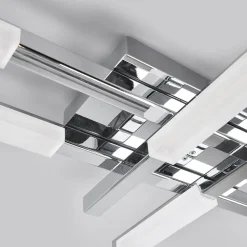 Lindby LED-kattovalaisin Patrik, 62 cm, 6 valoa, kromi, IP44