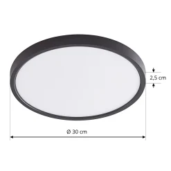 Lindby LED-kattovalaisin Pravin, Ø 30 cm, CCT, musta