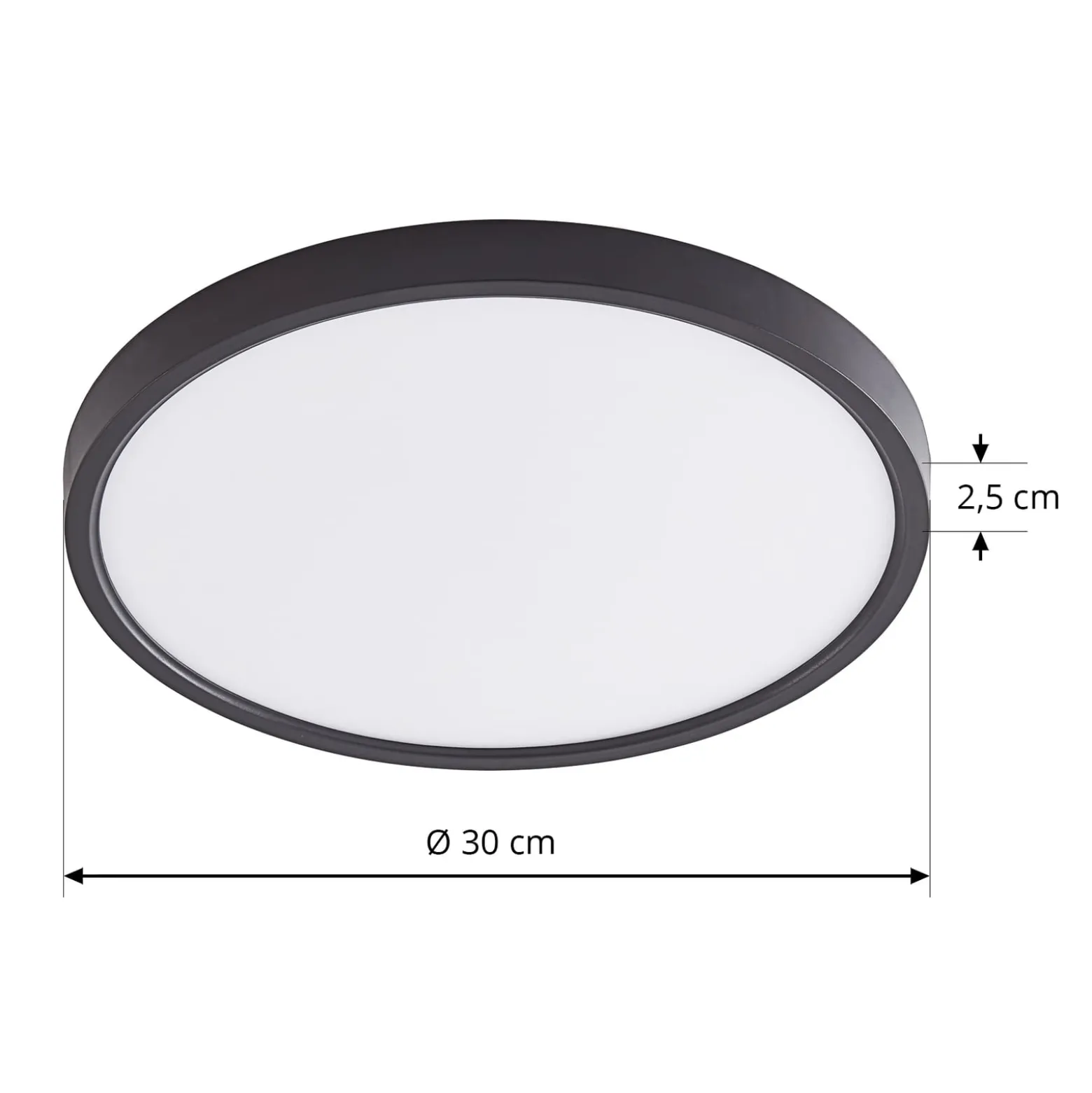 Lindby LED-kattovalaisin Pravin, Ø 30 cm, CCT, musta