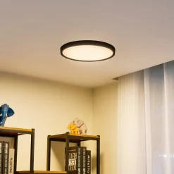 Lindby LED-kattovalaisin Pravin, Ø 40 cm, 3000 K, musta