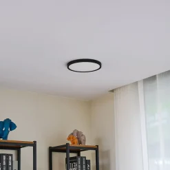 Lindby LED-kattovalaisin Pravin, Ø 23 cm, 3000 K, musta