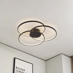 Lindby LED-kattovalaisin Riley, musta, 3000 K, himmennettävä