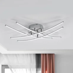 Lindby LED-kattovalaisin Yael, krominvärinen, metallia, 67 cm pitkä