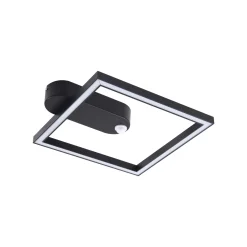 Lindby LED-kattovalaisin Yulla, 34 cm, musta, anturi