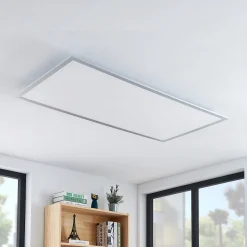 Lindby LED-kattovalaisin Zento, 120 cm, hopea, 4 000 K