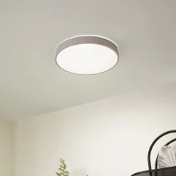 Lindby LED-kattovalaisin Zylo, taupe, Ø49 cm, CCT-himmennettävä