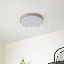 Lindby LED-kattovalaisin Zylo, taupe, Ø49 cm, CCT-himmennettävä