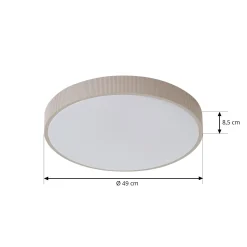 Lindby LED-kattovalaisin Zylo, taupe, Ø49 cm, CCT-himmennettävä