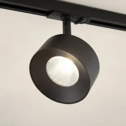 Lindby LED-kiskospotti Linaro, musta, Ø 9,5 cm, 3 000 K