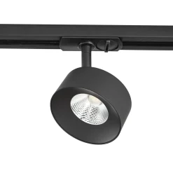 Lindby LED-kiskospotti Linaro, musta, Ø 9,5 cm, 3 000 K