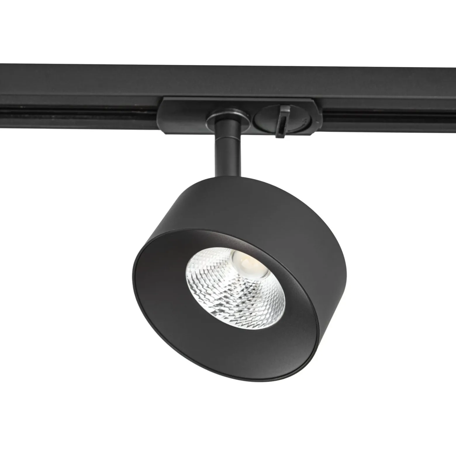 Lindby LED-kiskospotti Linaro, musta, Ø 9,5 cm, 3 000 K