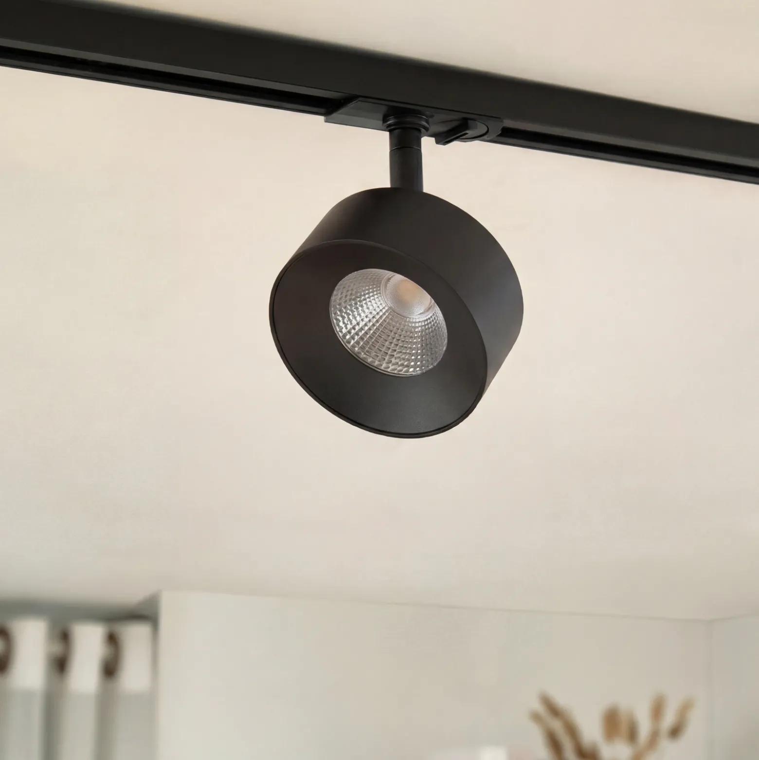 Lindby LED-kiskospotti Linaro, musta, Ø 9,5 cm, 3 000 K