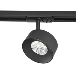 Lindby LED-kiskospotti Linaro, musta, Ø 9,5 cm, 3 000 K
