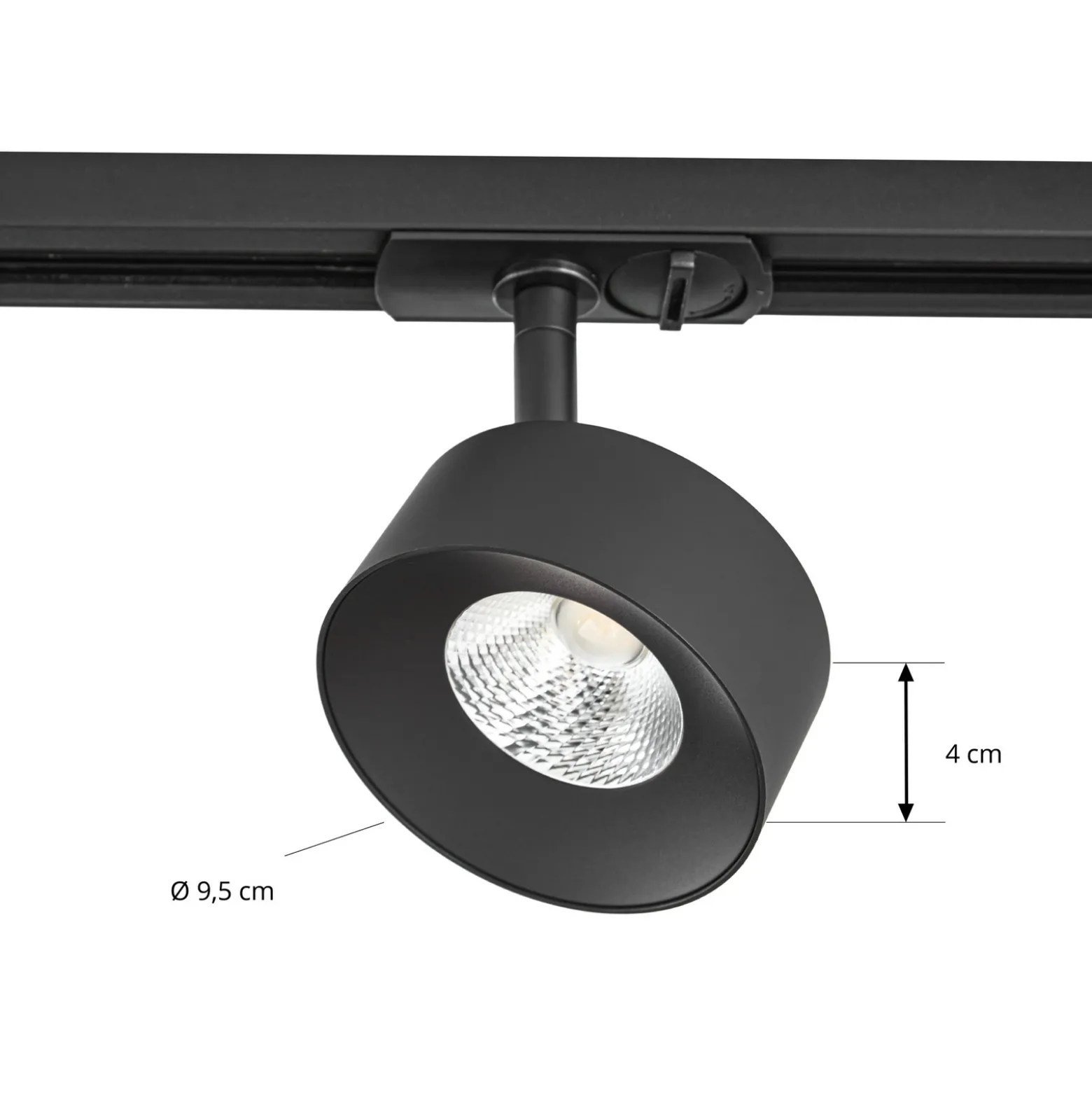Lindby LED-kiskospotti Linaro, musta, Ø 9,5 cm, 3 000 K