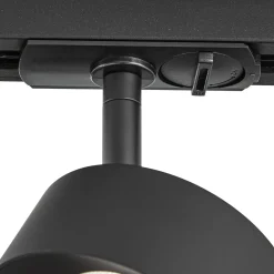 Lindby LED-kiskospotti Linaro, musta, Ø 9,5 cm, 3 000 K