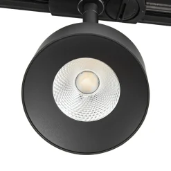 Lindby LED-kiskospotti Linaro, musta, Ø 9,5 cm, 3 000 K