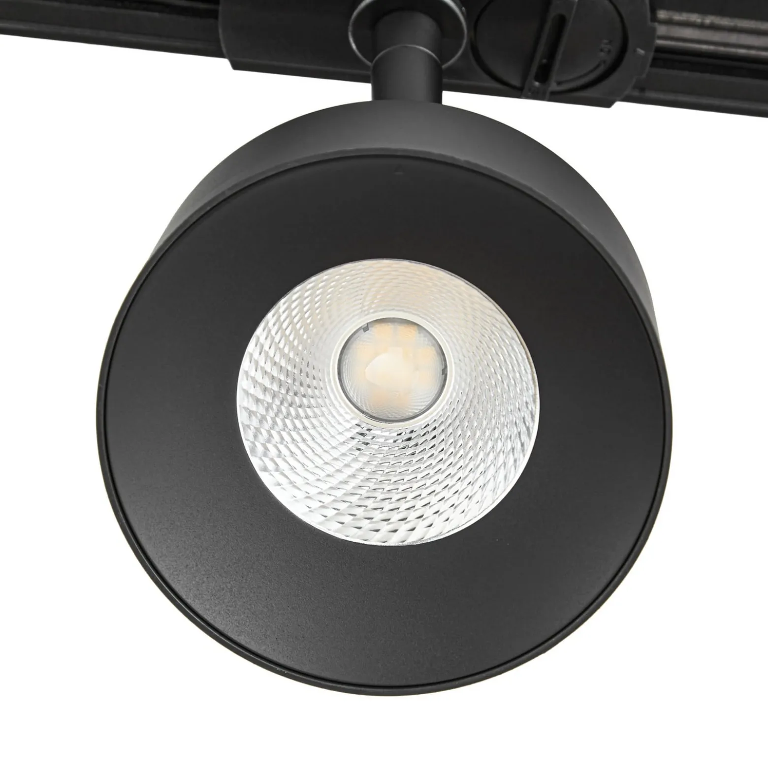 Lindby LED-kiskospotti Linaro, musta, Ø 9,5 cm, 3 000 K