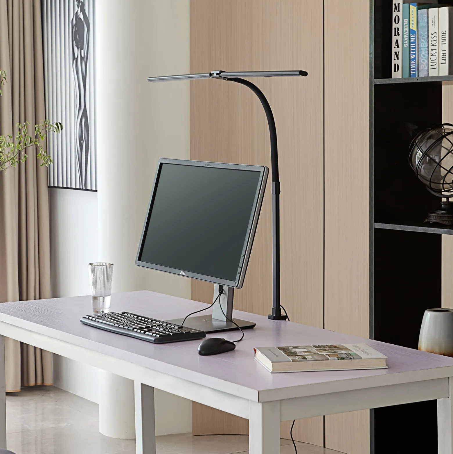 Lindby LED-klipsilamppu Nilay, korkeus 97,5 cm, CCT, kotitoimisto
