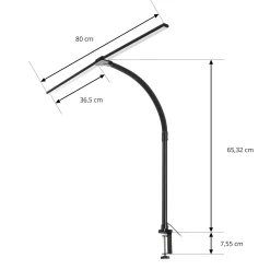 Lindby LED-klipsilamppu Nilay, korkeus 97,5 cm, CCT, kotitoimisto