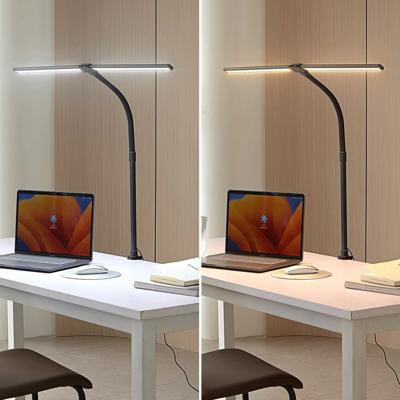 Lindby LED-klipsilamppu Nilay, korkeus 97,5 cm, CCT, kotitoimisto