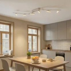 Lindby LED-kohdevalaisin Eldrin, valkoinen, 6 valoa, valopisteet
