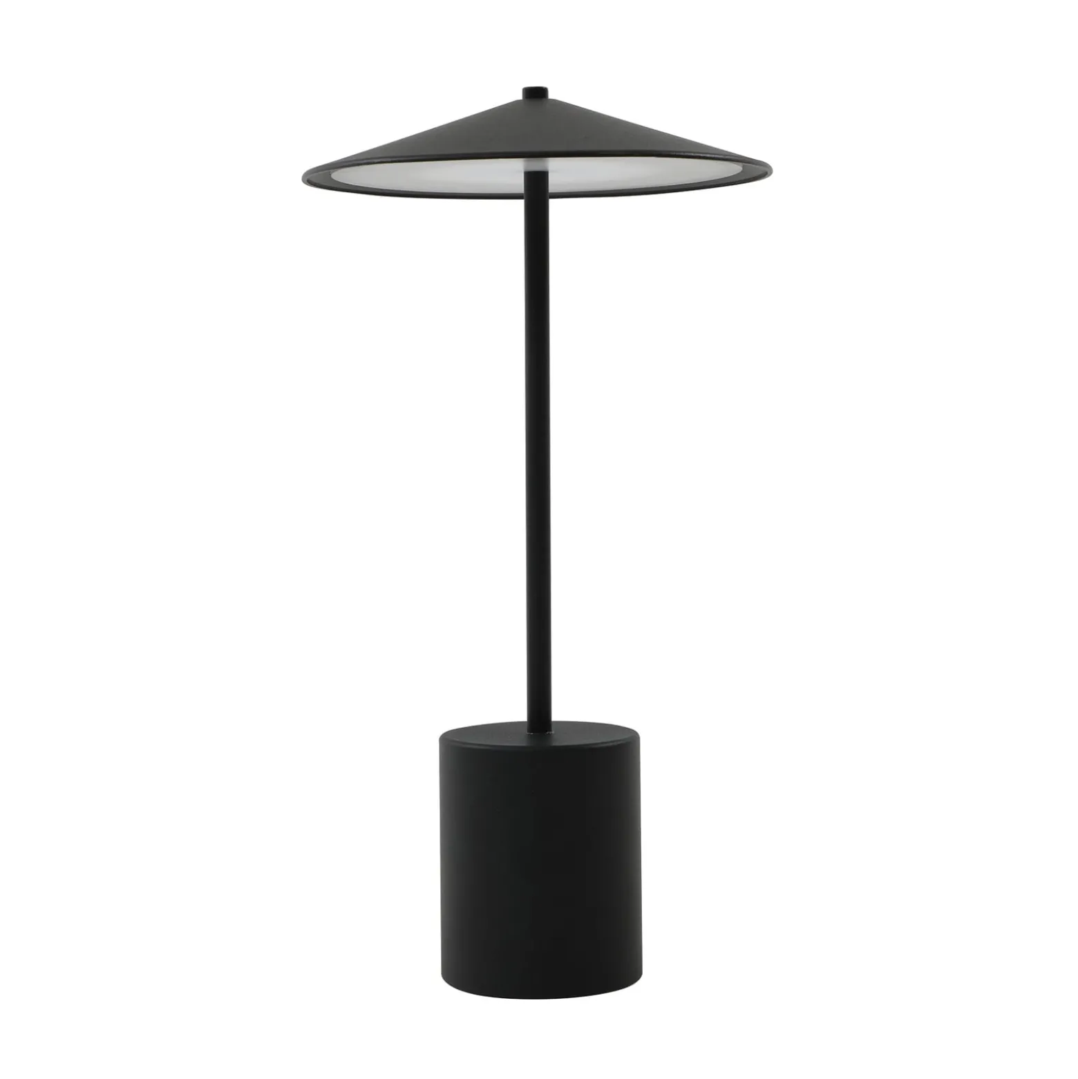 Lindby LED-ladattava pöytävalaisin Ayva, musta, alumiini, IP44