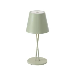 Lindby LED-ladattava pöytävalaisin Janea CROSS, vihreä, metallia