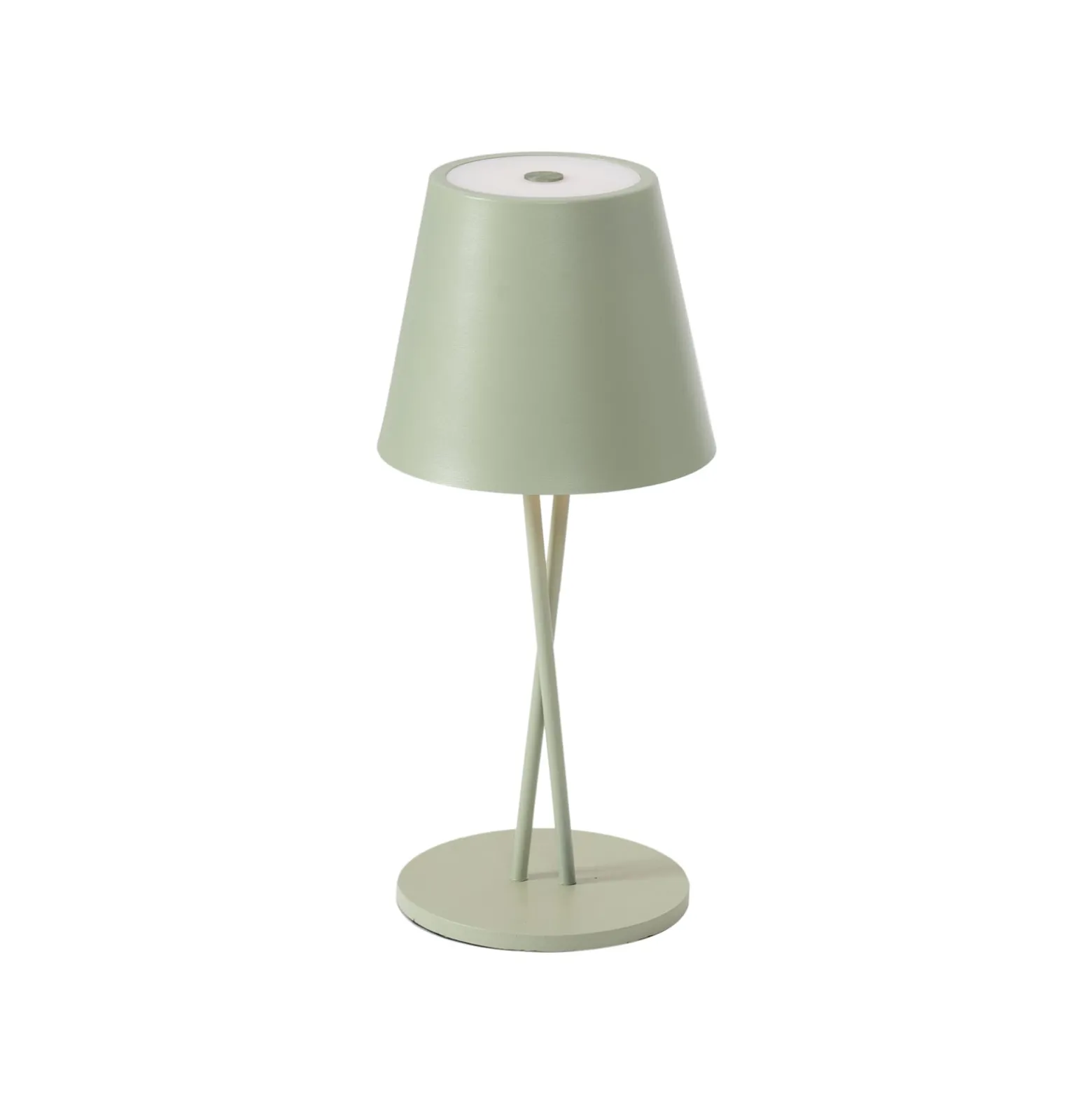 Lindby LED-ladattava pöytävalaisin Janea CROSS, vihreä, metallia