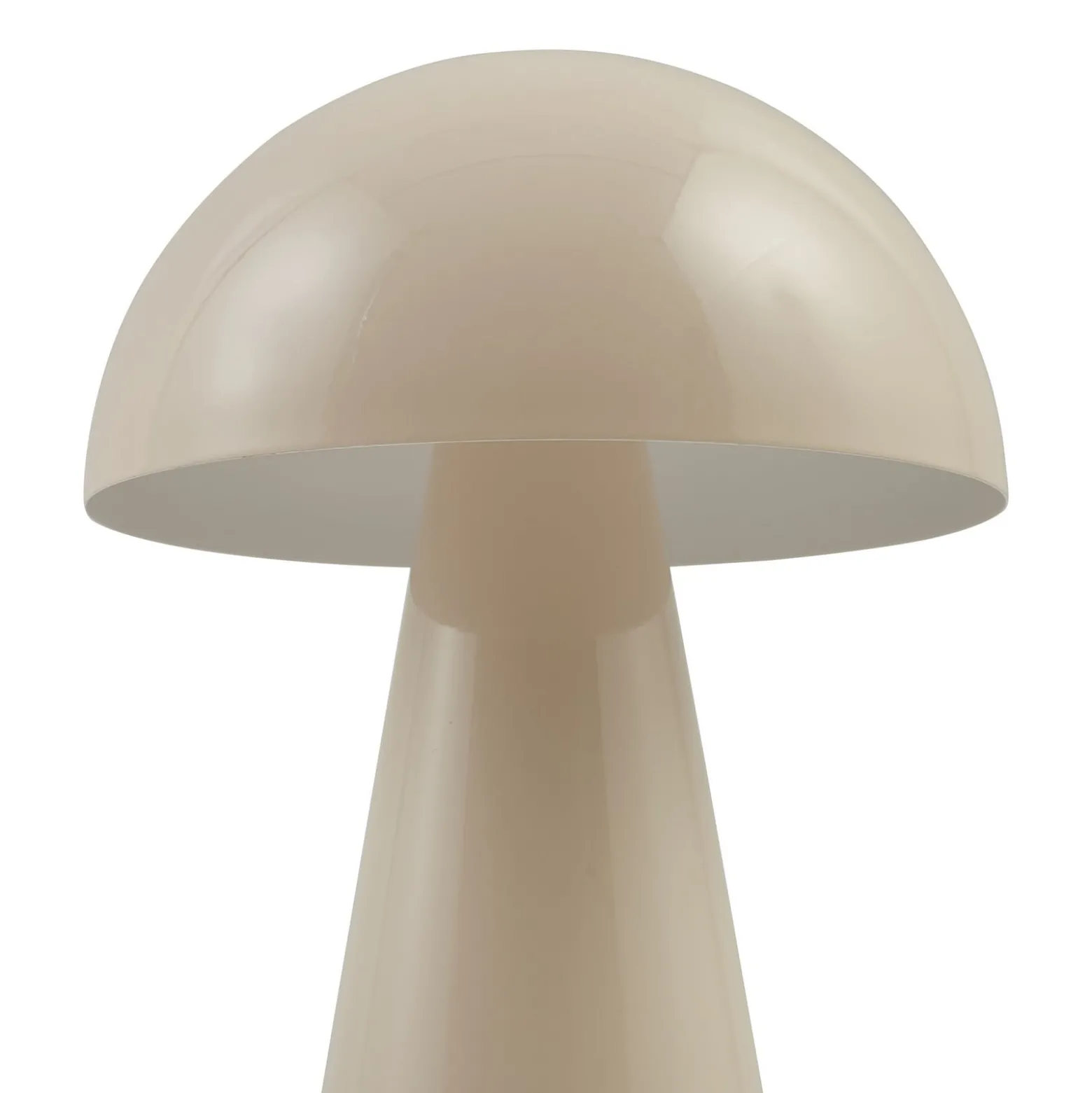 Lindby LED-ladattava pöytävalaisin Nevijo, beige, Ø20cm, USB, himmennin