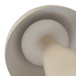 Lindby LED-ladattava pöytävalaisin Nevijo, beige, Ø20cm, USB, himmennin