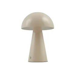 Lindby LED-ladattava pöytävalaisin Nevijo, beige, Ø20cm, USB, himmennin