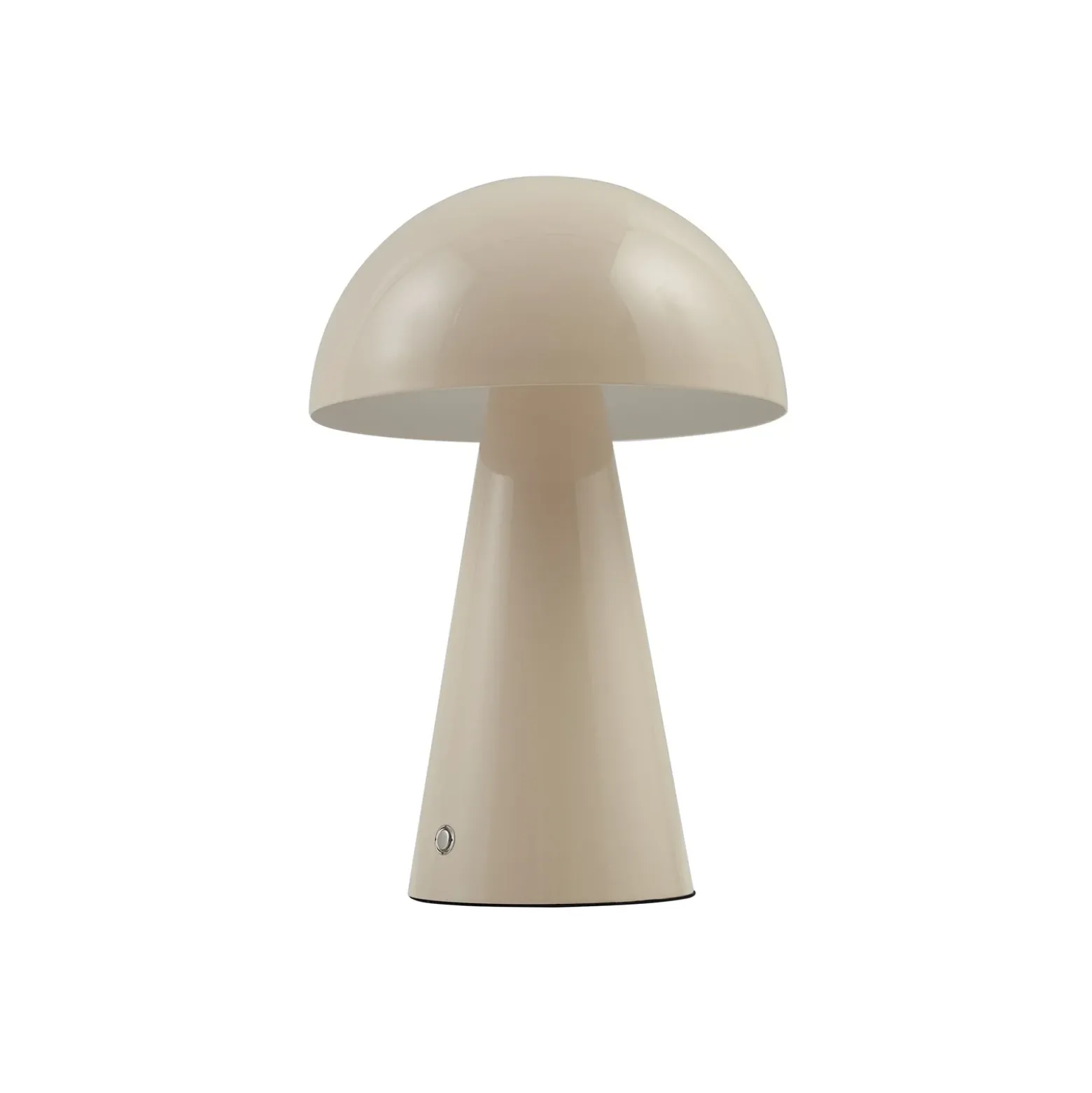Lindby LED-ladattava pöytävalaisin Nevijo, beige, Ø20cm, USB, himmennin