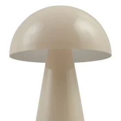 Lindby LED-ladattava pöytävalaisin Nevijo, beige, Ø20cm, USB, himmennin