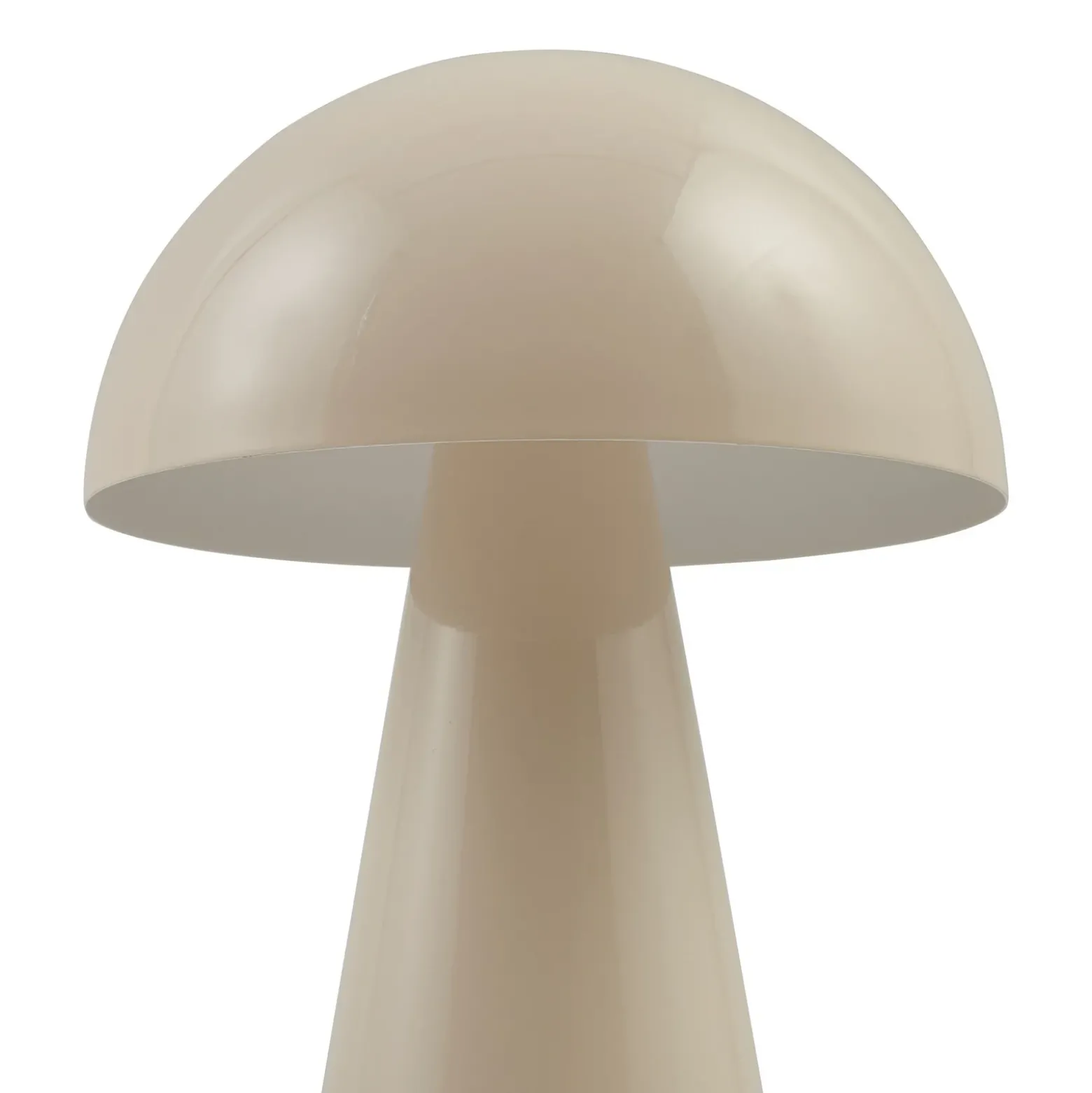 Lindby LED-ladattava pöytävalaisin Nevijo, beige, Ø20cm, USB, himmennin