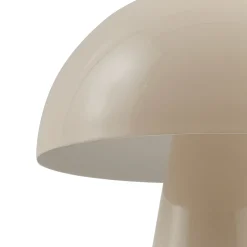 Lindby LED-ladattava pöytävalaisin Nevijo, beige, Ø20cm, USB, himmennin