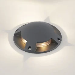 Lindby LED-lattiapistevalaisin Cormac, 4-valo, Ø 21 cm, IP67