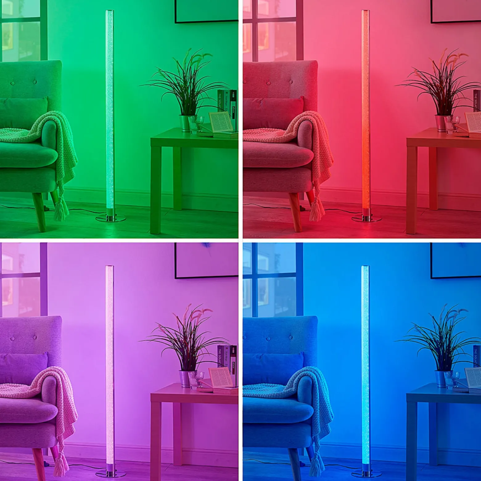 Lindby LED-lattiavalo Hadis, RGB, kaukosäädin, valkoinen, 120 cm