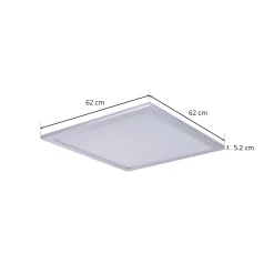 Lindby LED-paneeli Livel, 4000K, 62 cm x 62 cm, hopea, metallia