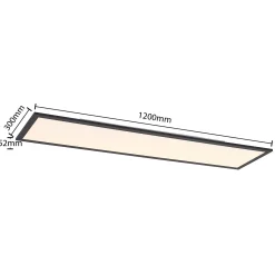 Lindby LED-paneeli Nelios, 120 x 30 cm, CCT, musta, metallia