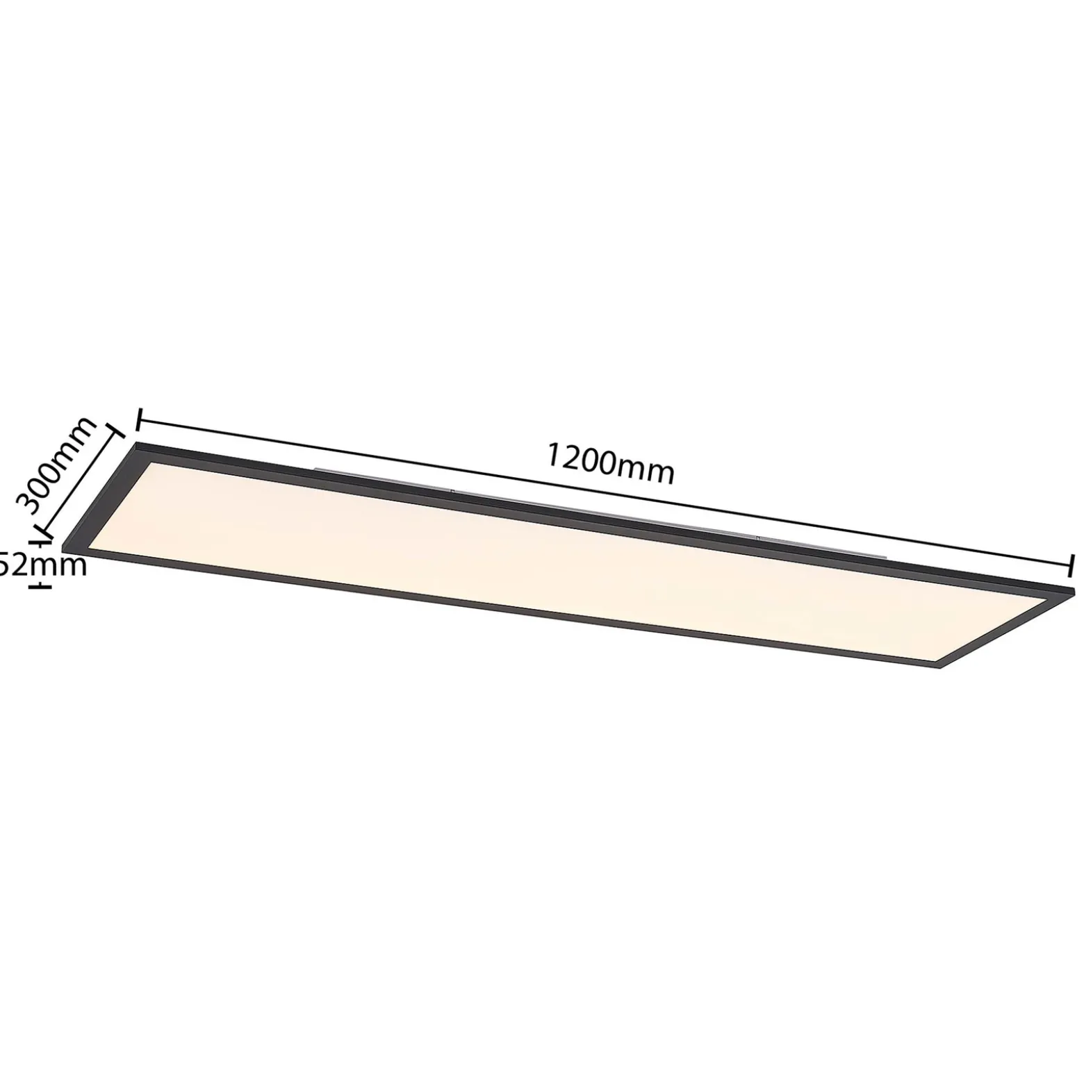 Lindby LED-paneeli Nelios, 120 x 30 cm, CCT, musta, metallia