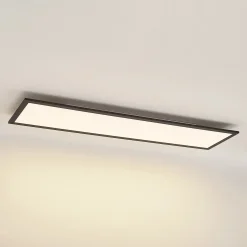 Lindby LED-paneeli Nelios, 120 x 30 cm, CCT, musta, metallia