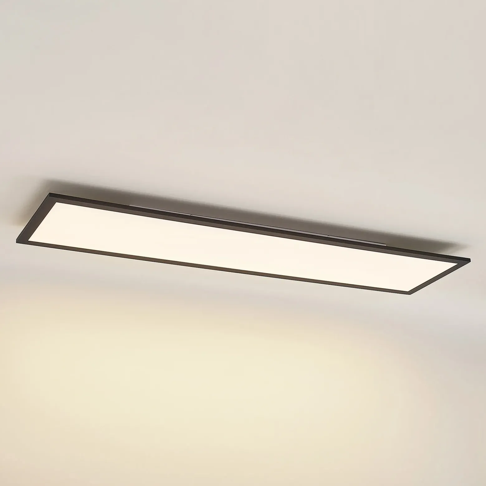 Lindby LED-paneeli Nelios, 120 x 30 cm, CCT, musta, metallia