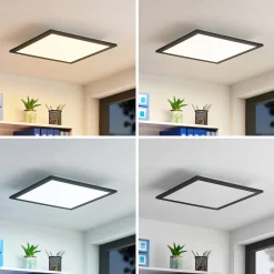 Lindby LED-paneeli Nelios, 40 x 40 cm, CCT, musta, metallia