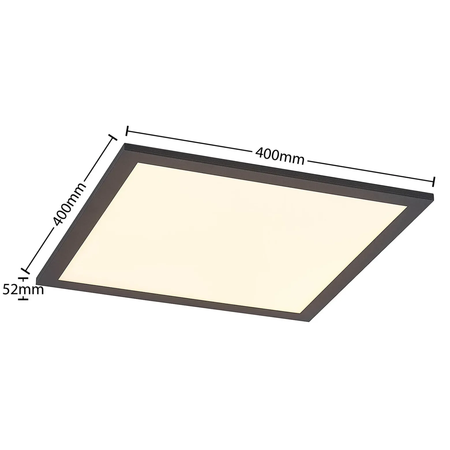 Lindby LED-paneeli Nelios, 40 x 40 cm, CCT, musta, metallia