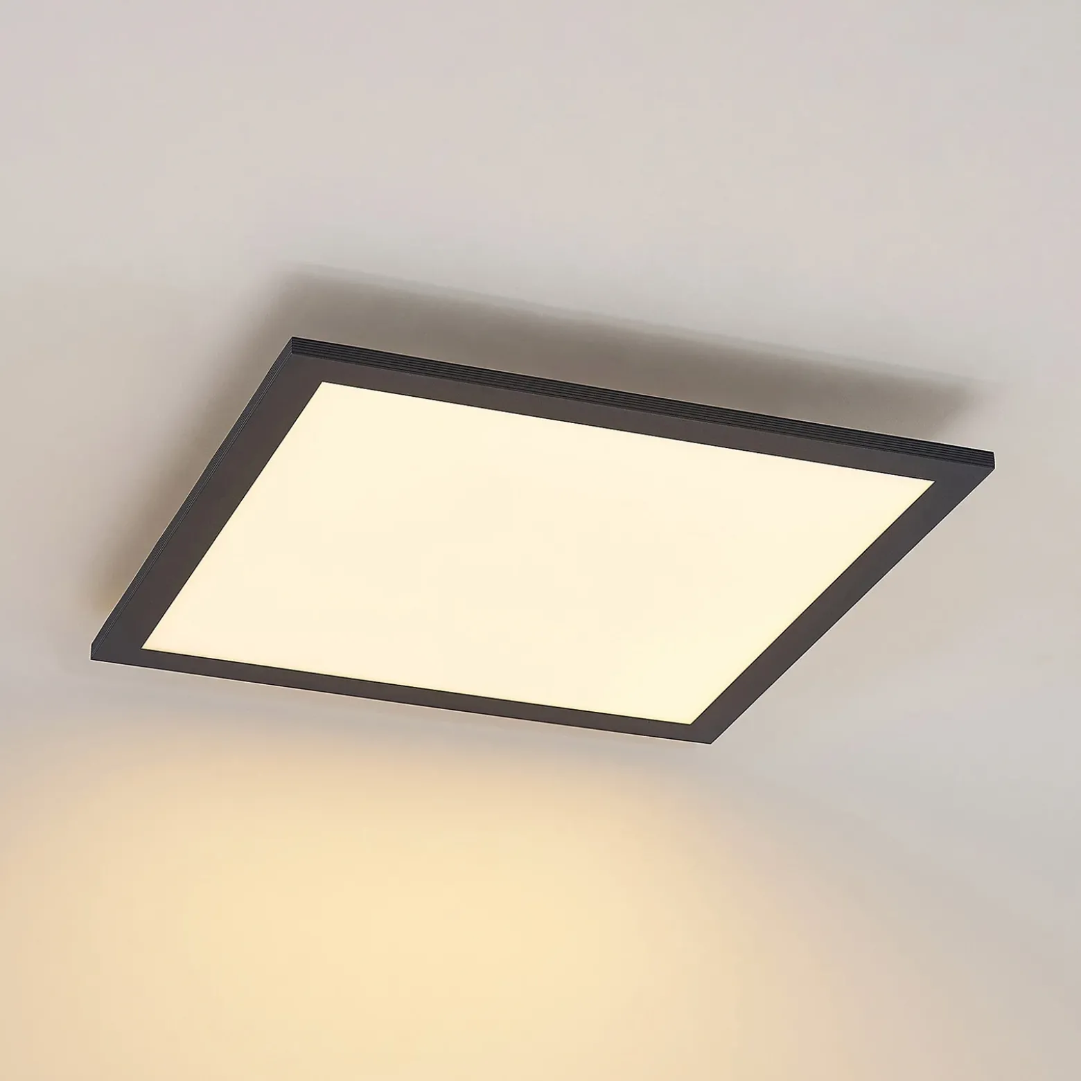 Lindby LED-paneeli Nelios, 40 x 40 cm, CCT, musta, metallia