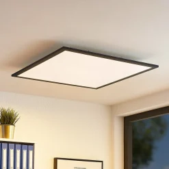 Lindby LED-paneeli Nelios, 62 x 62 cm, CCT, musta, metallia